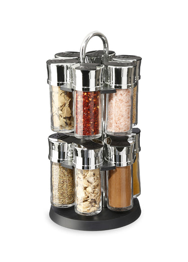 Carrousel chromé + 12 pots d'épices Inox