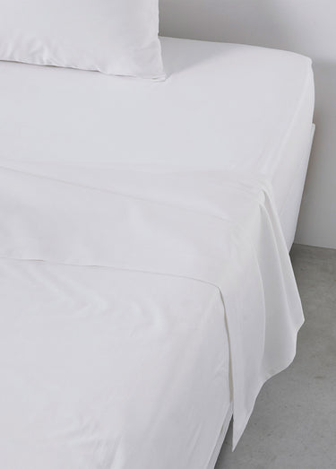 Drap plat coton uni Craie
