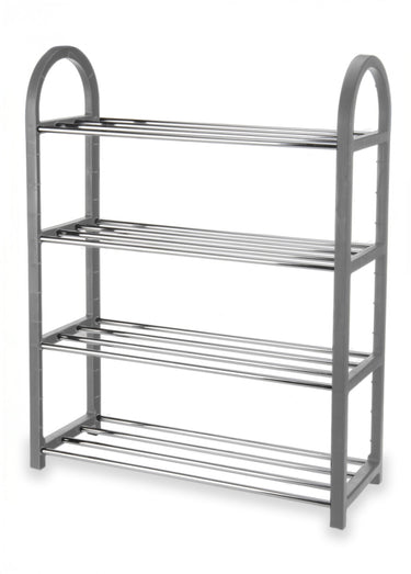Meuble à chaussures en métal, 4 niveaux Gris