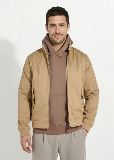 Veste courte zippée avec col montant Camel