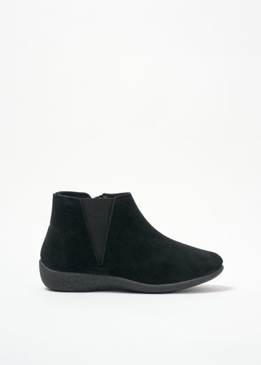 Boots largeur confort zippées élastiquées cuir Noir