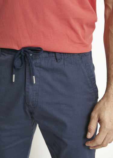 Bermuda coton ceinture élastiquée Marine