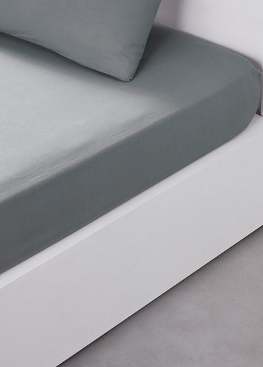 Drap-housse coton uni Acier