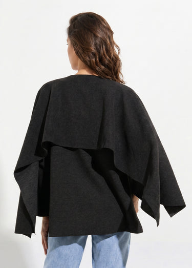 Veste bouton bijou métal et écharpe Noir