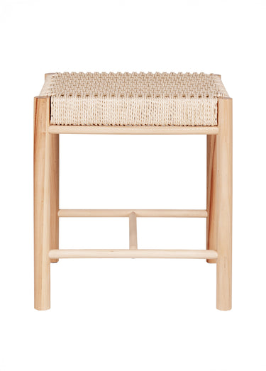 Tabouret en bois avec assise osier Naturel