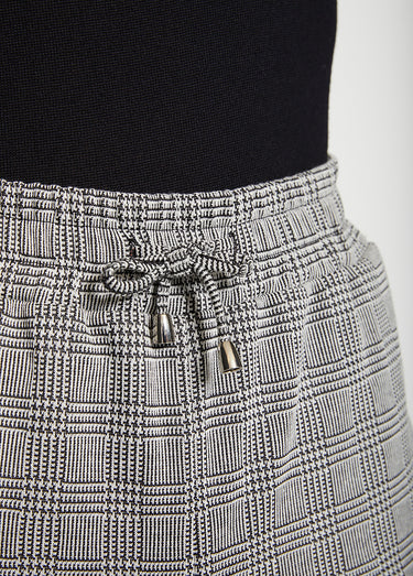 Pantalon droit maille unie ou jacquard Prince-de-Galles noir