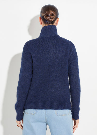 Pull camionneur avec laine + boutons métal Marine