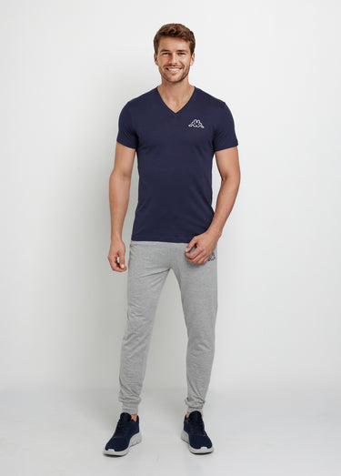 T-shirt col V manches courtes foncés Bleu Marine
