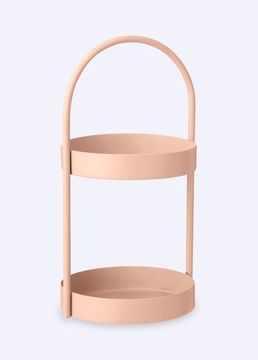 Etagère de salle de bain 2 étages, métal Rose