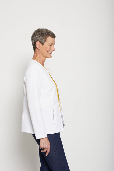 Veste cintrée sans col Blanc