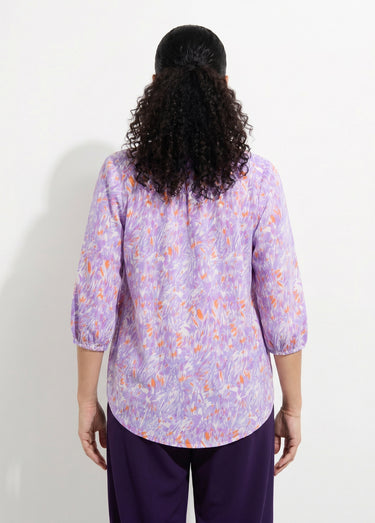 Tunique ample longue imprimée manches 3/4 Imprime Violet