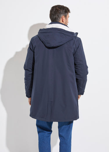 Parka casual fourrée à capuche Bleu