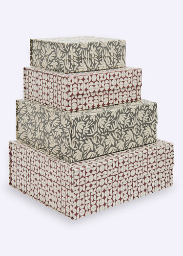 Set 4 boites assorties en carton, Fleurs Florea