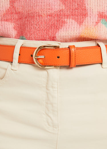 Ceinture en cuir avec boucle Orange
