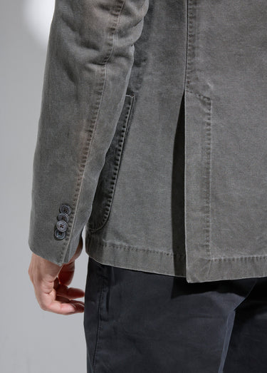 Veste col tailleur en coton, style casual Gris