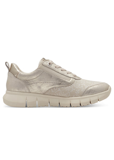 Baskets en cuir irisé, semelle compensée Irise