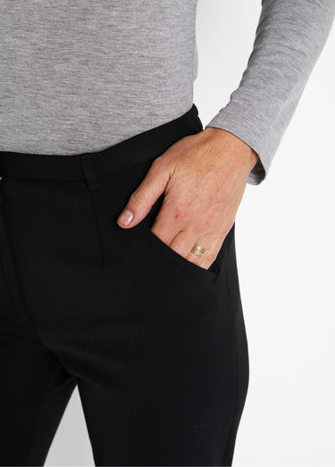 Pantalon taille semi-élastiquée droit Noir