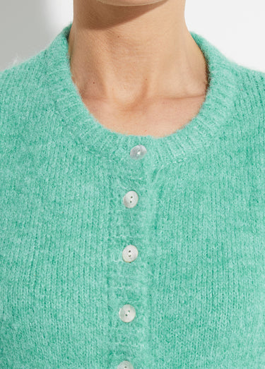 Gilet à manches courtes avec laine Vert d'eau