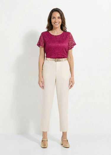 T-shirt dentelle manches courtes Cassis
