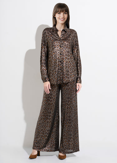 Chemise maille souple léopard métallisé Leopard