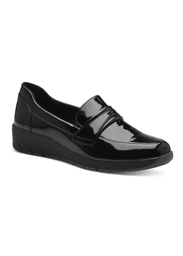 Mocassins vernis compensés Vernis Noir