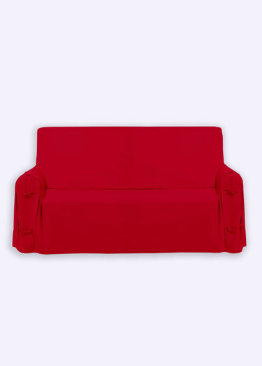 Housse de canapé bachette avec nœuds Rouge