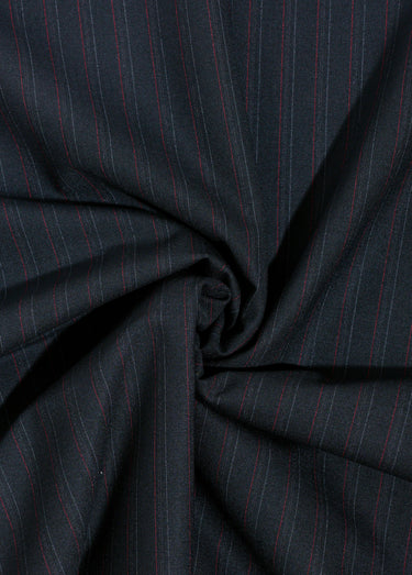 Coupon habillement, tissu rayé stretch Noir Raye
