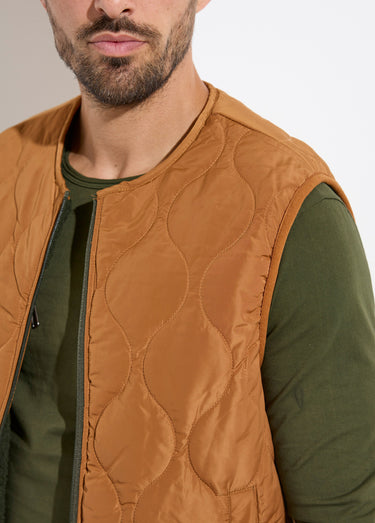 Veste sans manches casual réversible Kaki/Camel