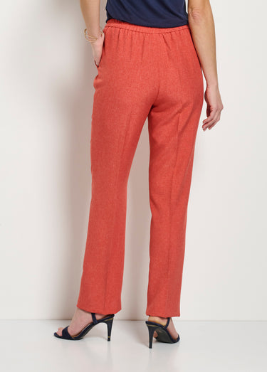 Pantalon droit ceinture semi-élastiquée Brique