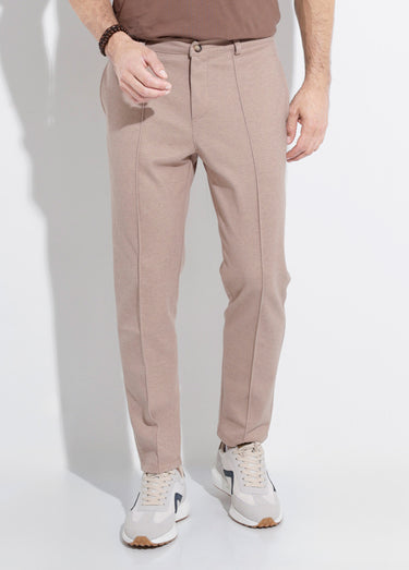 Pantalon chino en molleton avec couture Beige