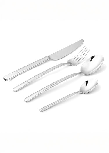 Ménagère 24 pièces inox brillant, Freesia Gris