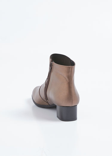 Boots zippées élastiquées Bronze