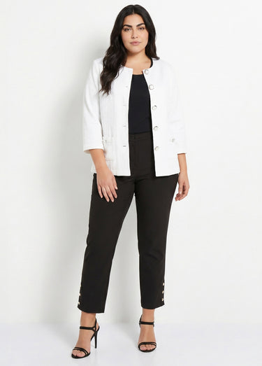Veste ras de cou manches 3/4 Blanc