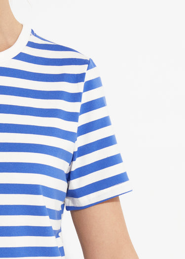 T-shirt marinière en coton stretch Bleu vif/blanc
