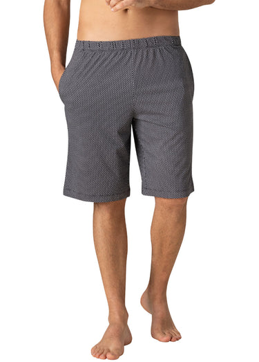 Pyjama short col V homme Noir Imprime
