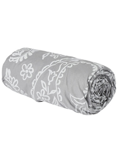 Drap housse pur coton motifs PERSE Gris