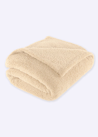 Grand plaid chaud coral fleece 2m x 1,5m Beige
