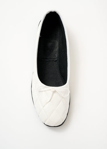 Ballerines vegan largeur standard Blanc