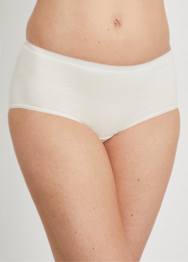 Culotte taille normale galbante coton Ivoire