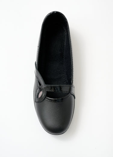 Ballerines croisées largeur confort cuir Noir