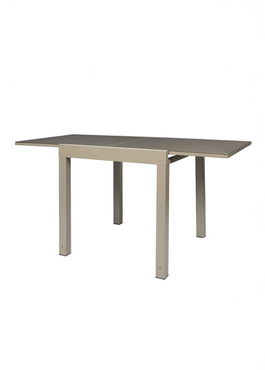 Table de jardin extensible verre, clair Beige