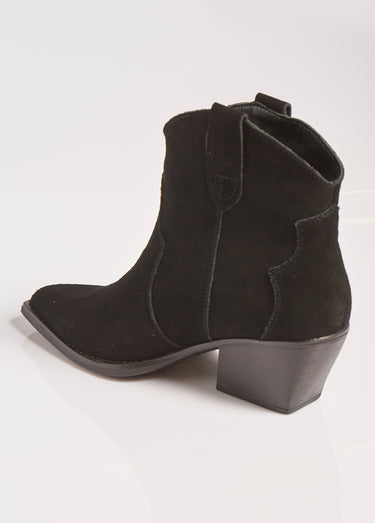 Boots western en suédine, style santiags Noir