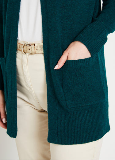 Gilet chiné long bord à bord avec laine Canard