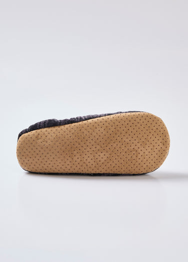 Chaussons chauds fourrés sherpa Carreaux Noir