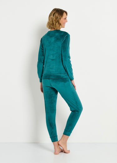 Pyjama en velours chaud Vert