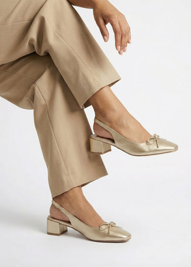 Ballerines slingback, petit talon enrobé Dore