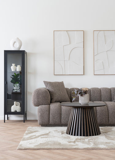 Armoire vitrée 1 porte en métal Noir
