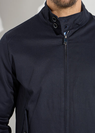 Veste courte zippée avec col montant Marine