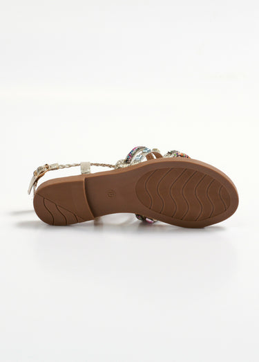 Sandales avec brides tressées et strass Dore