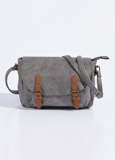 Sac besace simili cuir avec bandoulière Bronze